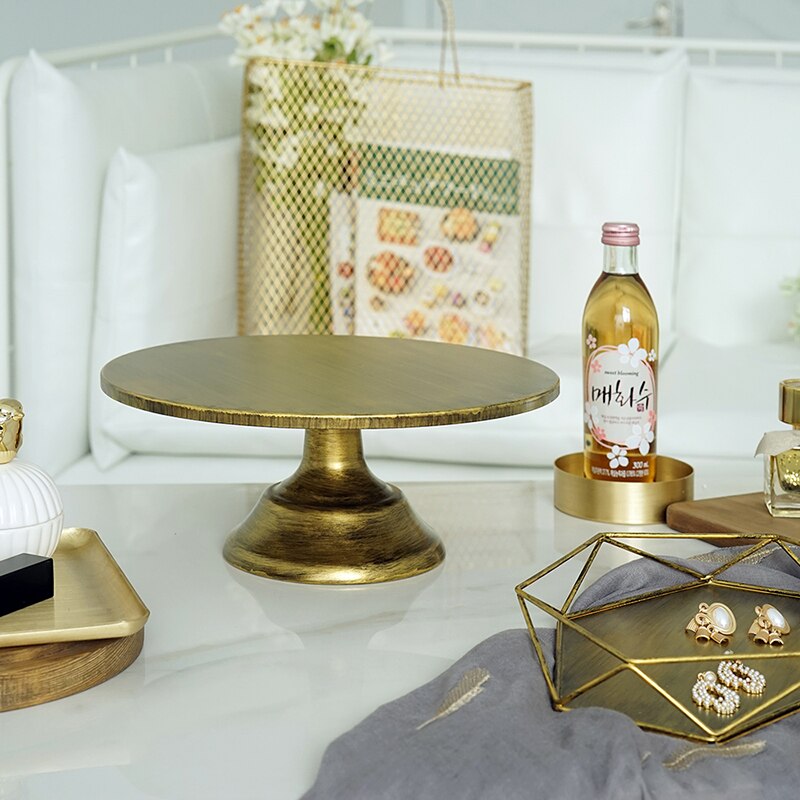 Sweetgo kagepyntestativ guld med sorte bryllupsværktøjer til cupcake/fondant dessertbordfest leverandør