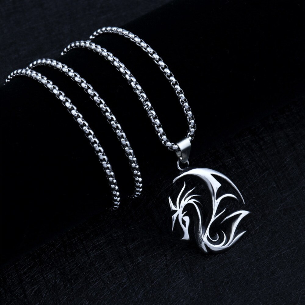 Vlam Flying Dragon Hanger Europese En Amerikaanse Dominante Mannen Ketting Titanium Staal Legering Zodiac Retro Hanger Ketting