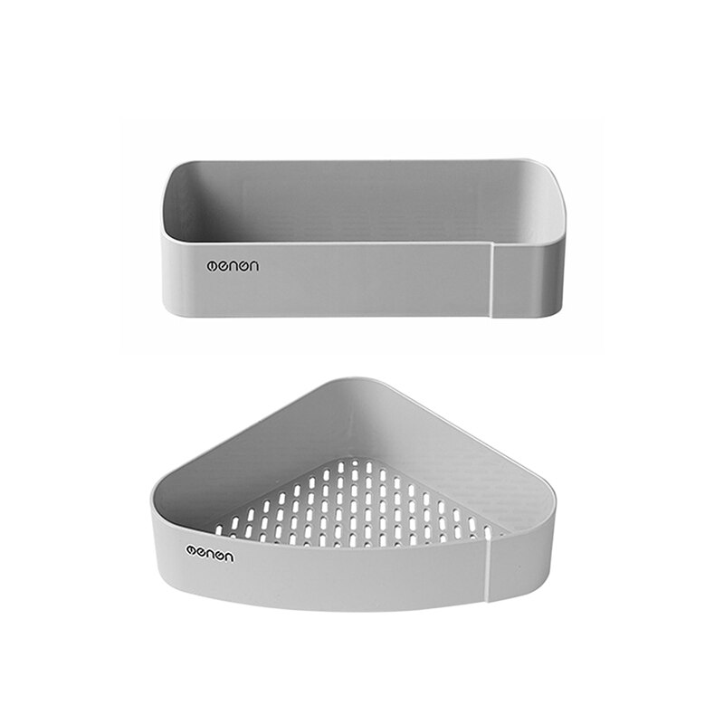 Wall-Mounted Triangular Storage Rack Toilet Double Detachable Storage Shelves Strong Load-Bearing Household Bathroom Accessories: 2pcs Gray