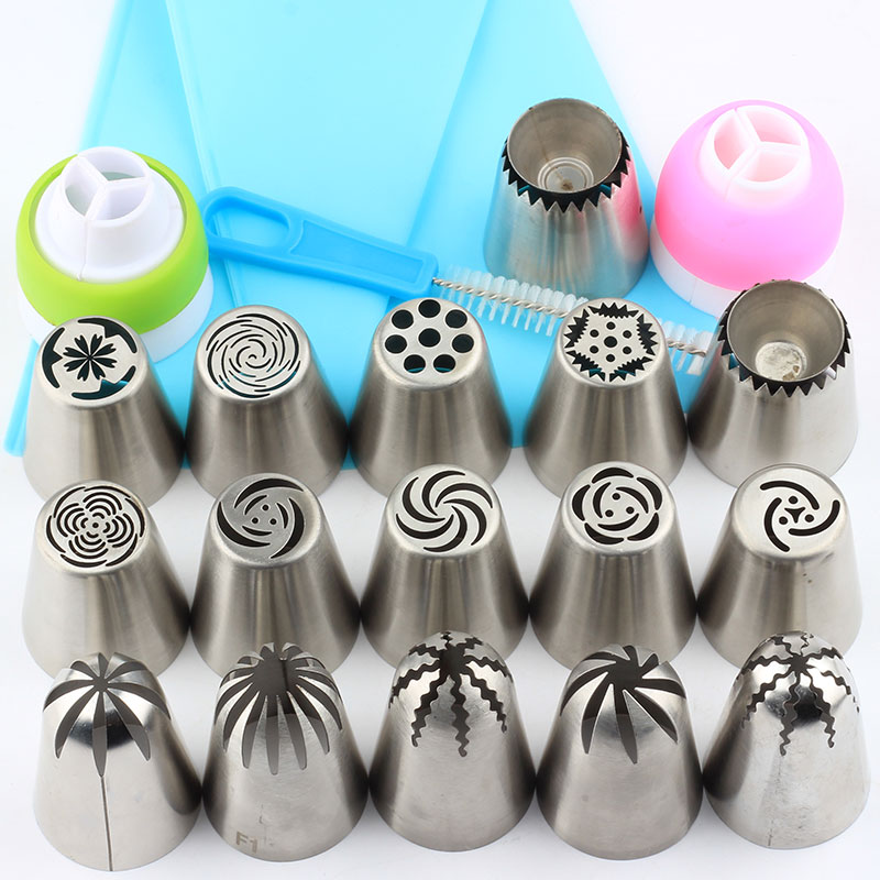 20 stks/set Big Size Rose Icing Piping Nozzles Grote Russische Sultane Buis Pastry Tips Rvs Nozzles Cake Decorating Set