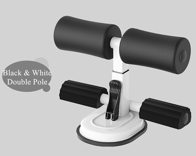 Banco de peso ajustable para abdominales, barra de abdominales, asistente de suelo, máquina de entrenamiento, gimnasio en casa, equipo de Fitness: black white
