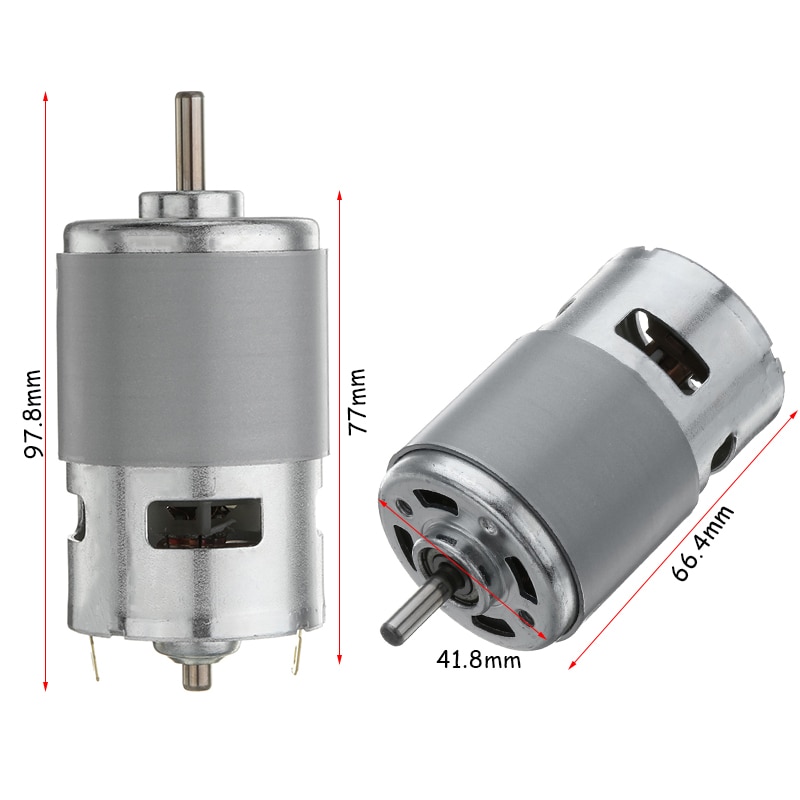 775 DC Motor DC 12V-24V Max 35000 RPM Ball Bearing Large Torque High Power Low Noise Gear Motor Electronic Component Motor