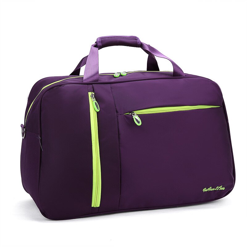 Waterproof Women Travel Bags Nylon Casual Luggage Tote Bag Men PortableTravel Duffle Bag Bolsa Viagem PT1118: purple