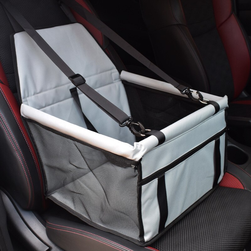 Dog Cat Carry Portable Pet Dog Cat Car Booster Safety Seat Foldable Pet Travel Carry Bag with Clip-On Safety Leash