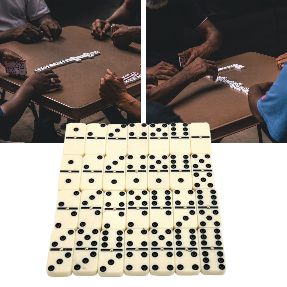 Børn klassiske legetøjsblokke skakspil sjovt med æske traditionelt dominosæt underholdning prik dobbelt seks