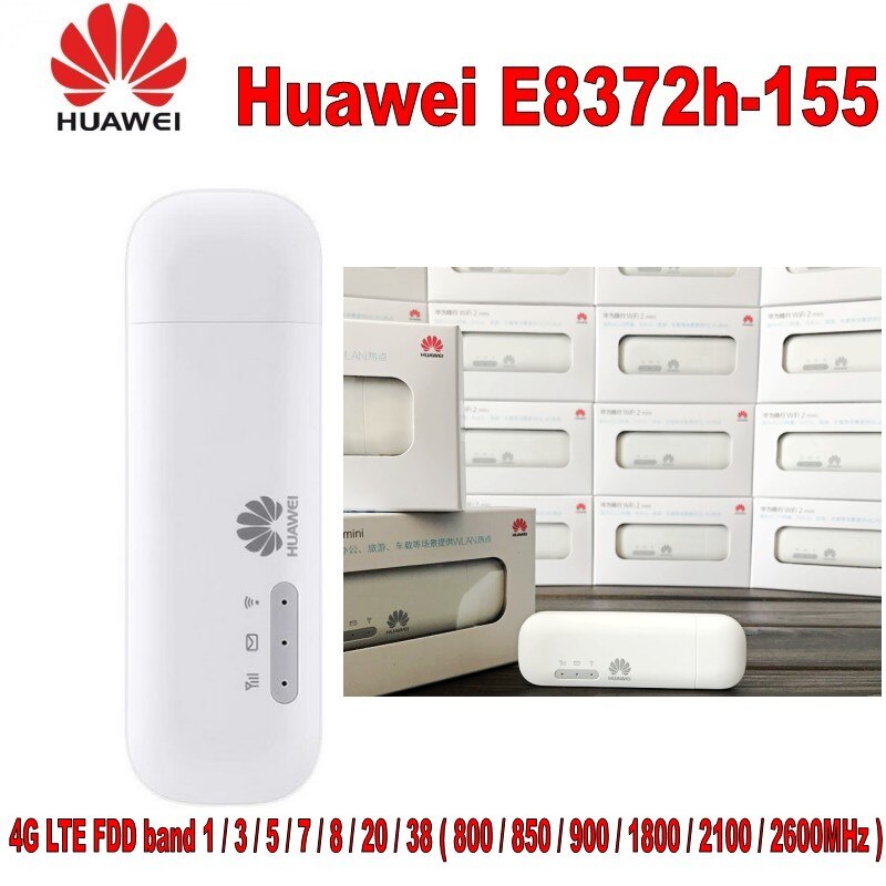 Desbloqueado e8372 E8372h-155 4g lte fdd banda 1/3/5/7/8/20 tdd banda 38/40/41 150 mbps usb wifi modem roteador wi-fi dongle