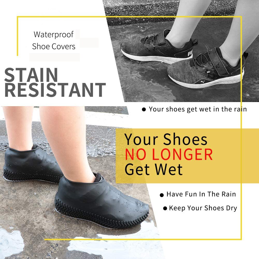 Vandtætte sko dækker miljøbeskyttelse genanvendelig skridsikker motorcykel regn støvle blødt betræk silikone elastik