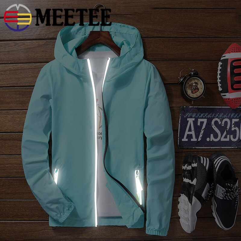 Meetee 5 # bobines de fermeture éclair en nylon réfléchissant imperméable 20cm fin proche 40-80cm Zip bricolage veste de soleil vêtements de sport matériel de couture