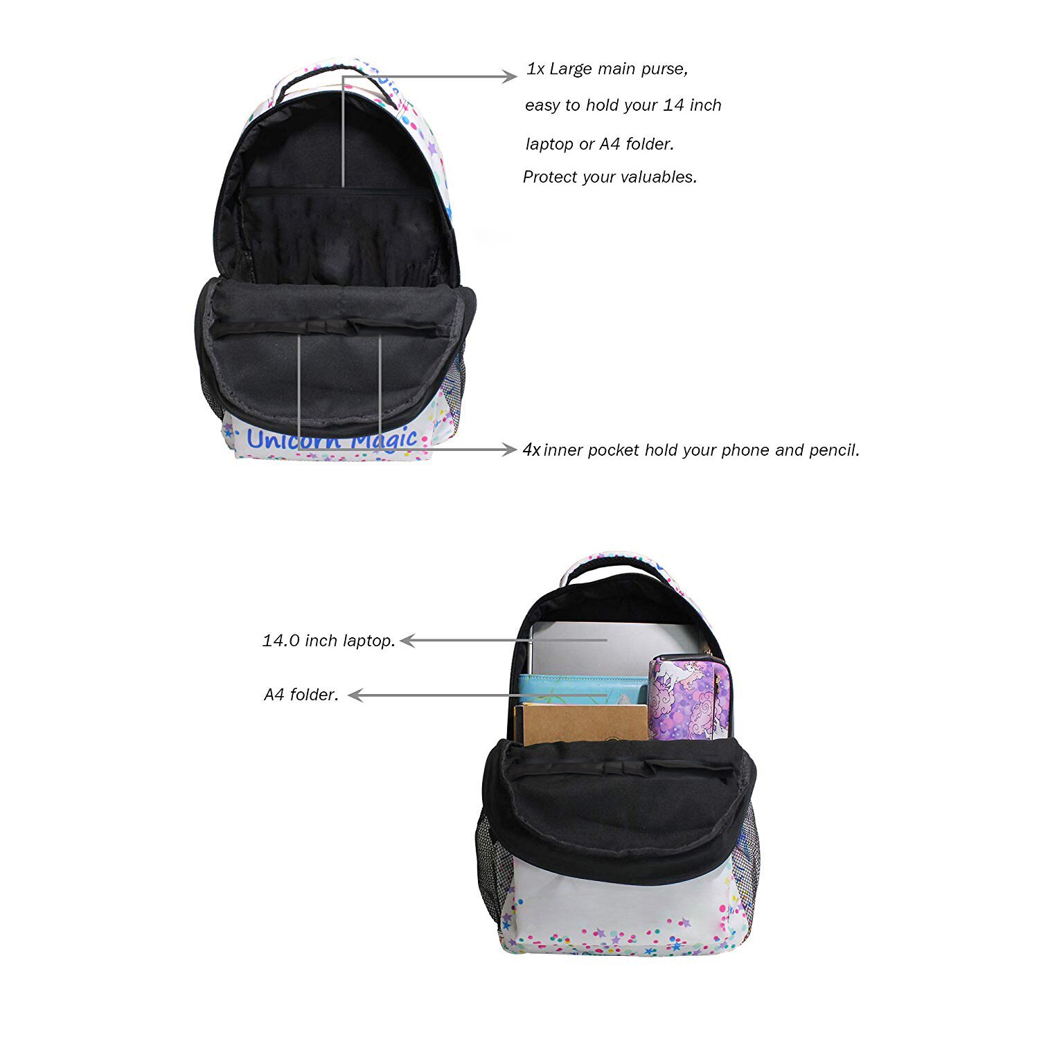 Funny Animal Paint Splash Zebra Backpack College Students Wear Resistance Laptop Backpack Book Bag Casual Sports Bags School Bag