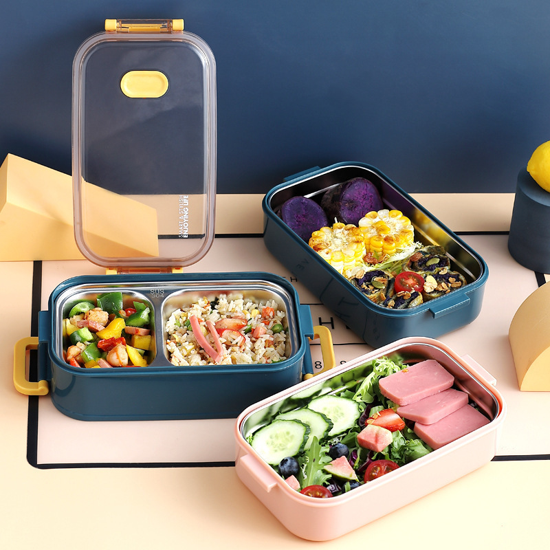 304 rustfrit stål termisk frokost kasse kontorarbejder bento boks enkelt/dobbelt lag studerende børn mad opbevaring container butik