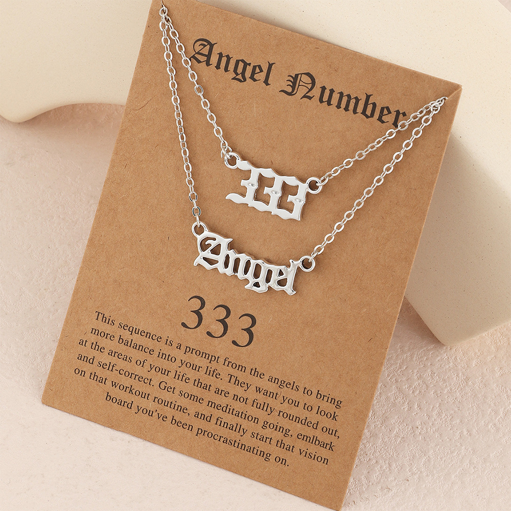 Minimalistische Angel Nummer Ketting 111 222 333 444 555 777 Zilver Kleur Choker Ketting Voor Vrouwen Mannen Lucky Nummer Ketting sieraden: 333