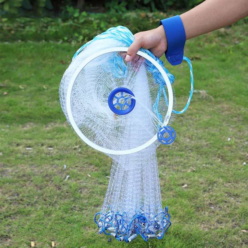 CN AU DE US Cast Nets 2.4/3.6/4.8M High Strengthen Nylon Monofilament Small Mesh Cast Hand Throw Fishing Net Catch Fish Net