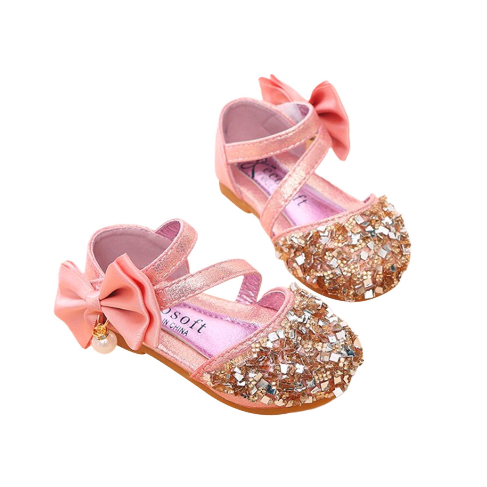 Citgeett Sommer Baby Mädchen Prinzessin Schuhe lässig Stil Pailletten Bowknot Nicht-Unterhose Schuhe Schleife: C / 24