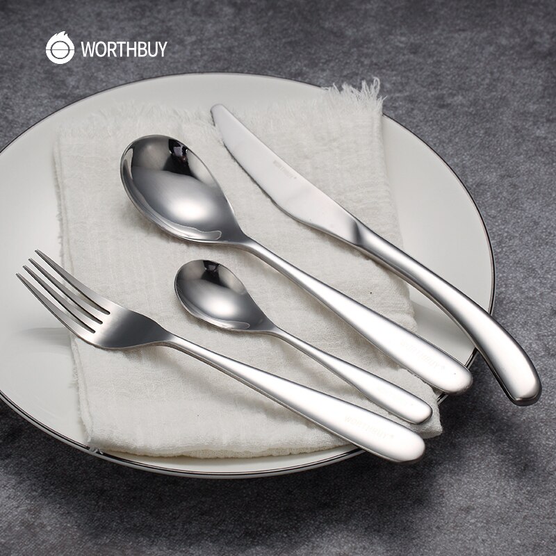 Juego de cubiertos occidentales maiyuansu, 304 cubiertos de acero inoxidable con mango engrosado, cuchillo, cuchara, tenedor, vajilla de cocina, juego de cena