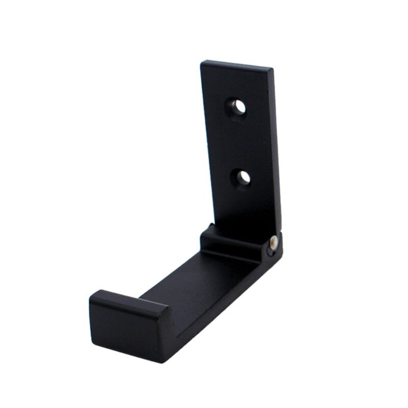 1 pc aluminiumslegering veggfeste holder hodetelefoner headset stativ sammenleggbar vegghenger: Bk