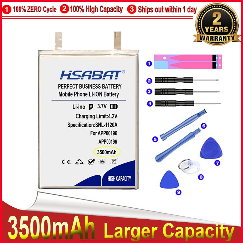 Hsabat 0 zyklen 3500 mah batterie für app 00196 ersatzakkumulator