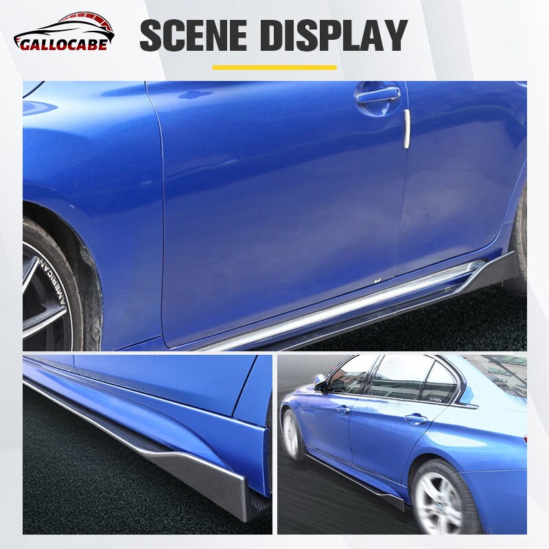 6PCS 2m/2.2m Universal Side Skirts Extension Rocker Panels Lip Splitters Bumper Car Styling For BWM Benz For Toyota Tesla For VW