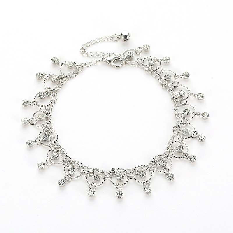 Danymia 2022 bracciale alla caviglia con nappa in oro a piedi nudi per donna catena regolabile con strass gioielli cavigliere accessori per piedi da spiaggia