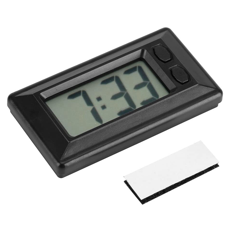 Portable Clock LCD Digital Table Car Dashboard Desk Electronic Clock Date Time Calendar Display Dashboard