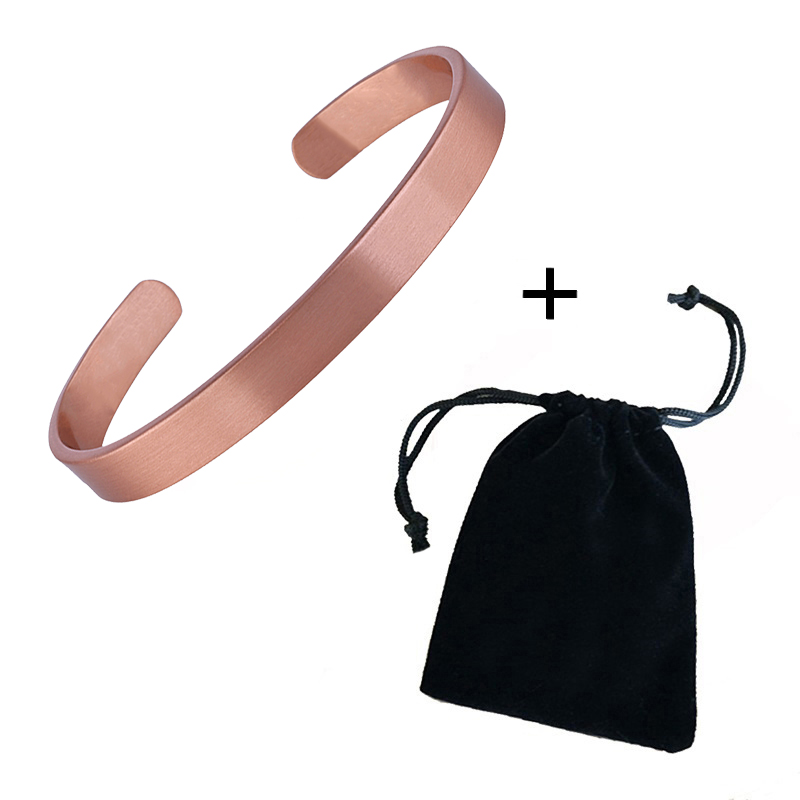 Enkelt smyckeset i ren koppar armband ringar manschett magnetiska armband för kvinnor män artrit hälsa massiva kopparsmycken