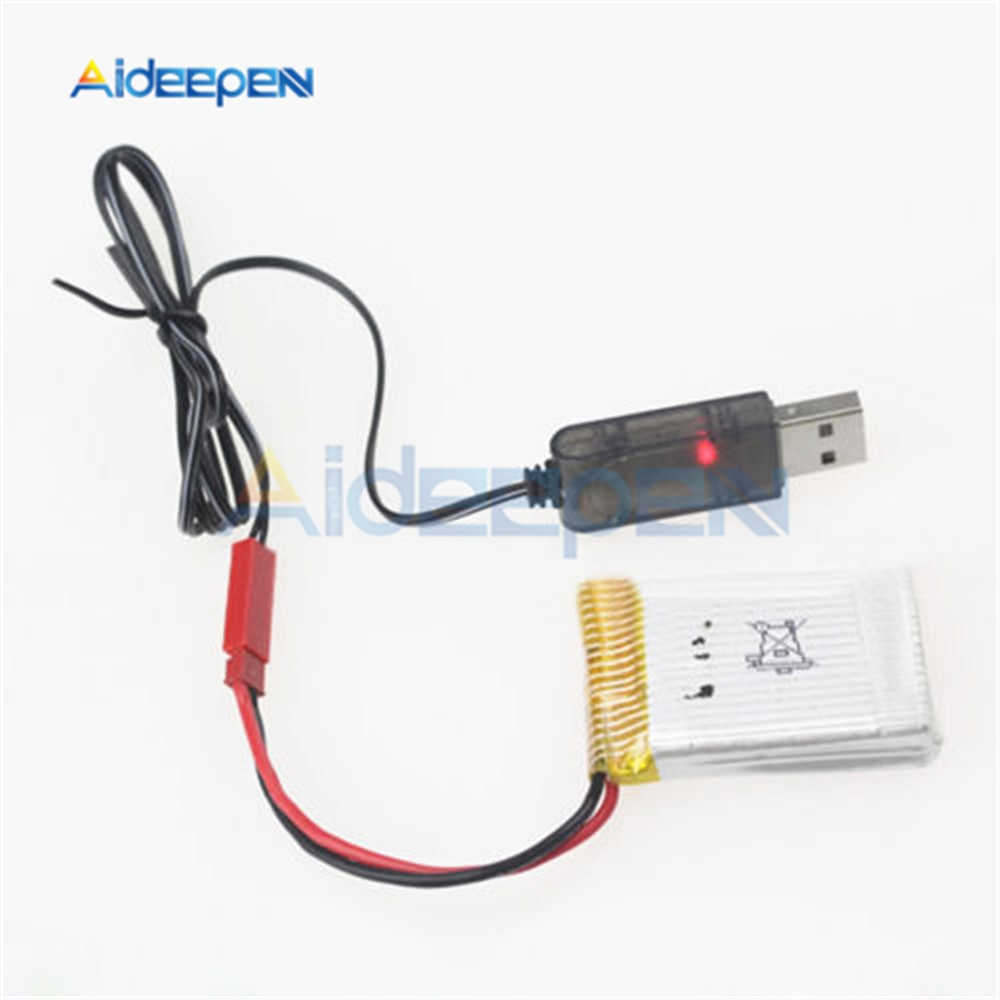 3.7V 500mA Output 1S Lipo Lithium Battery USB Cable Charger Red JST Female Head for Lipo Battery