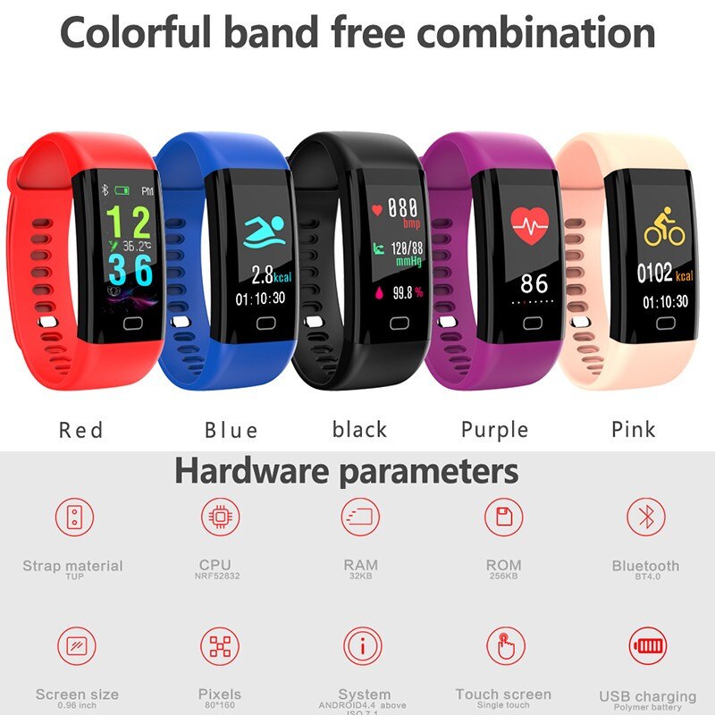 F77 Smart Polsbandjes Lichaamstemperatuur Professionele Waterdichte Fitness Armband Sport Tracker Alarm Passometer Smartwatch