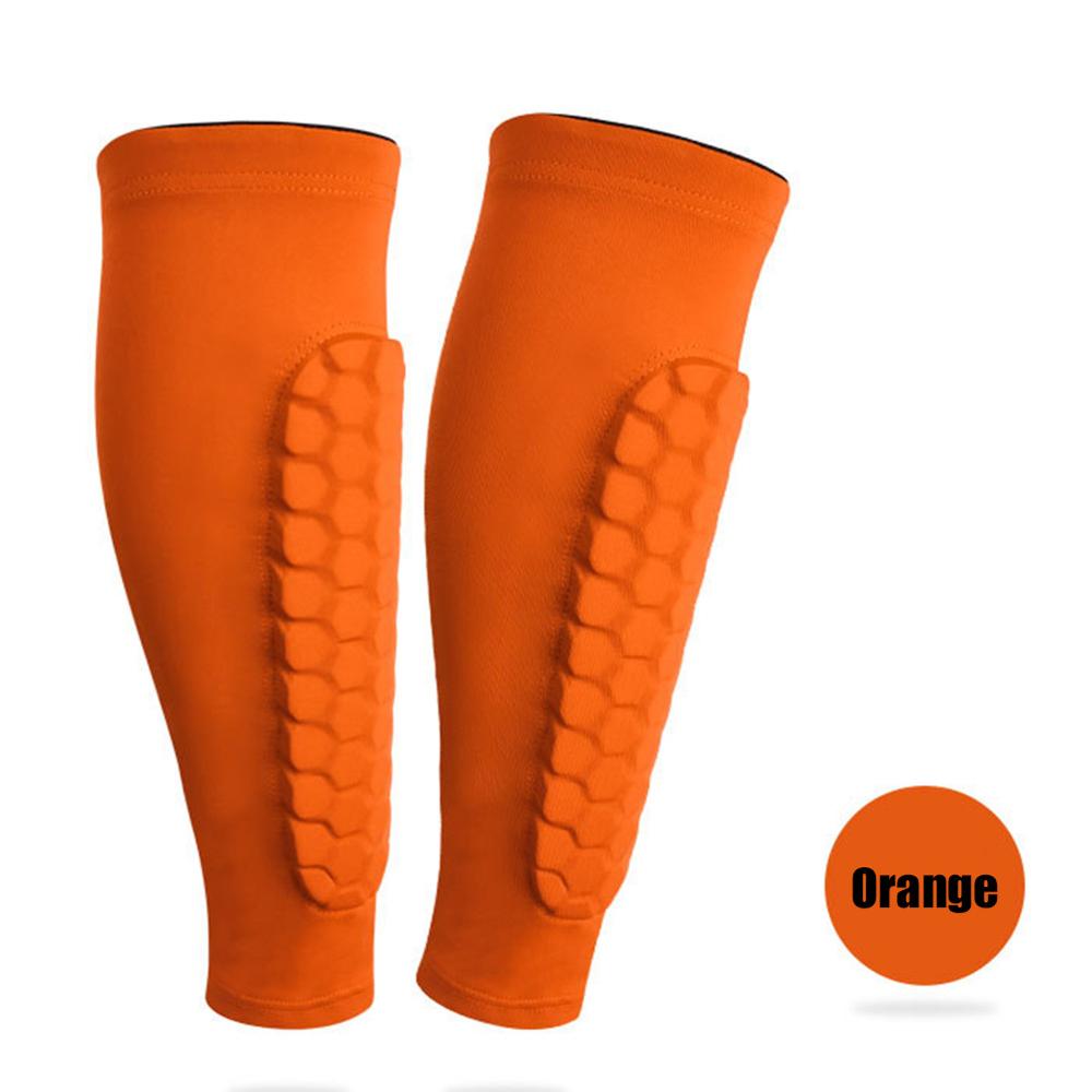 1 PC Waben Shin Guard Sport Fußball Shields Fußball Legging Schienbeinschützern Bein Ärmeln Schutz Getriebe: Orange / M