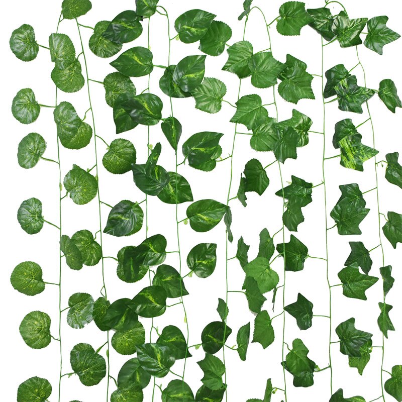 1/2/3/5pcs 2.3m Artificial Ivy Leaf Plants Vine Green Leaves Ivy Wedding Party Home Bedroom Flowers Rattan Wall Hanging Garlands