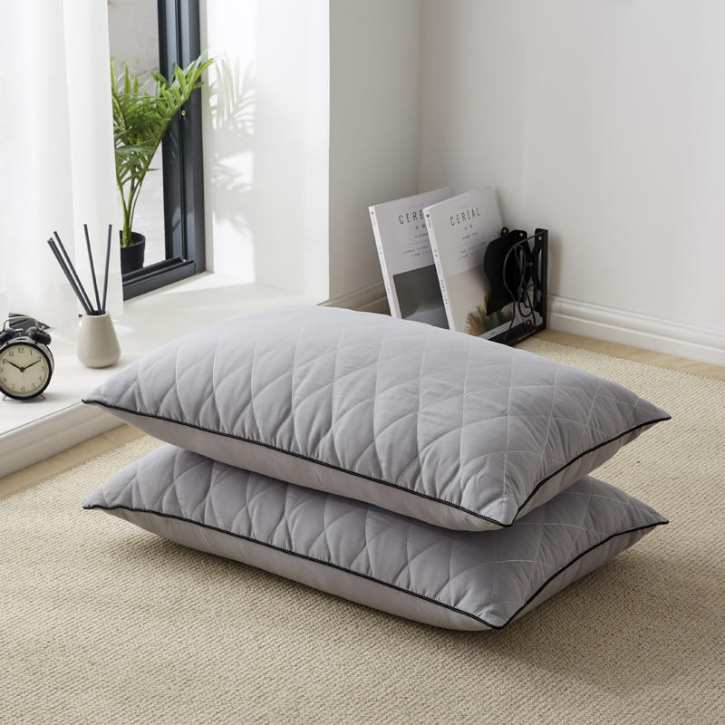 Oreiller de couchage pour Couple, confortable, pour chambre à coucher, literie, taille Queen, pour dos latéral, ventre, oreillers de luxe, moelleux, hôtel: Grey / 48x74cm-2 pieces