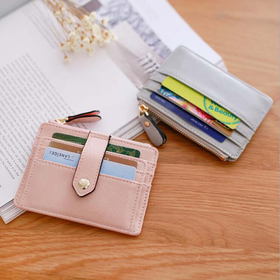 TANGYUE porte-carte d'identité de crédit pour femmes portefeuille en cuir pour cartes de crédit étui de poche titulaire de carte de banque mince voyage avec fermeture à glissière