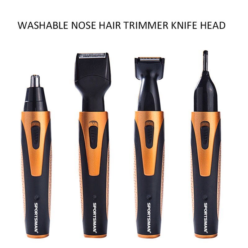 Tondeuse Portable Rechargeable 4-en-1 sans fil pour hommes, rasoir de barbe, sourcils, épilation
