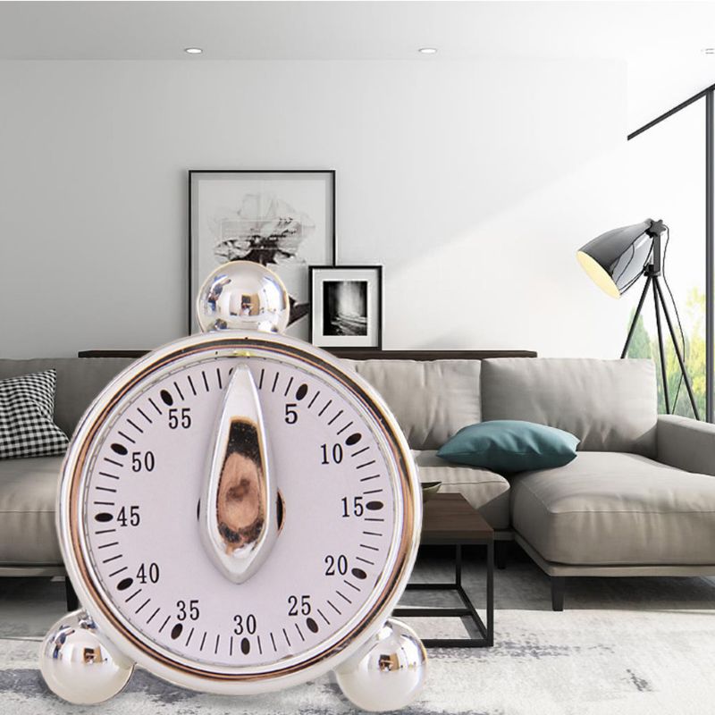 T219 Alarm Clock Type Mechanical Kitchen Timer Loud 60 Minutes Interval Cooking Reminder Alarm Time Manager Stopwatch