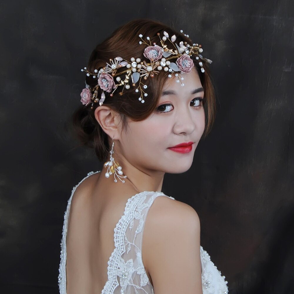 Dentelle blanche mariée bandeau cheveux de mariage accessoires de cheveux fil fleur mariée bandeau cheveux ornements femmes bandeau tiare SCHP187