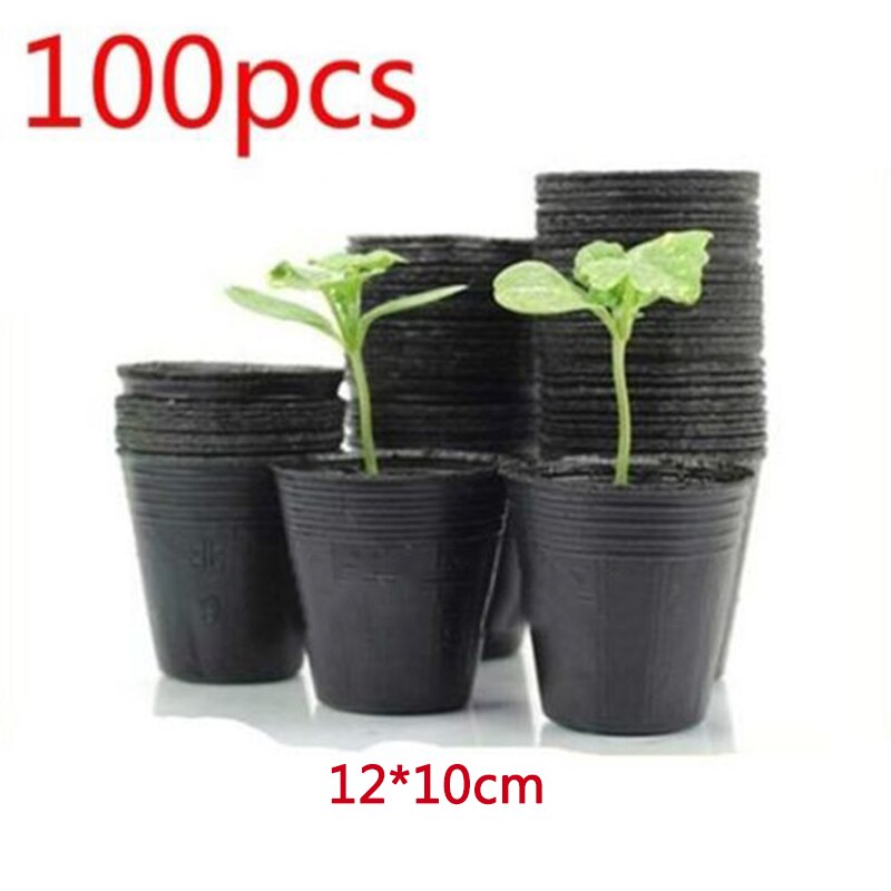 Macetas de Jardín de plantas para vivero, macetas redondas de 5 tamaños para cultivo de flores, maceta para jardín y Casa, 100 Uds.: D