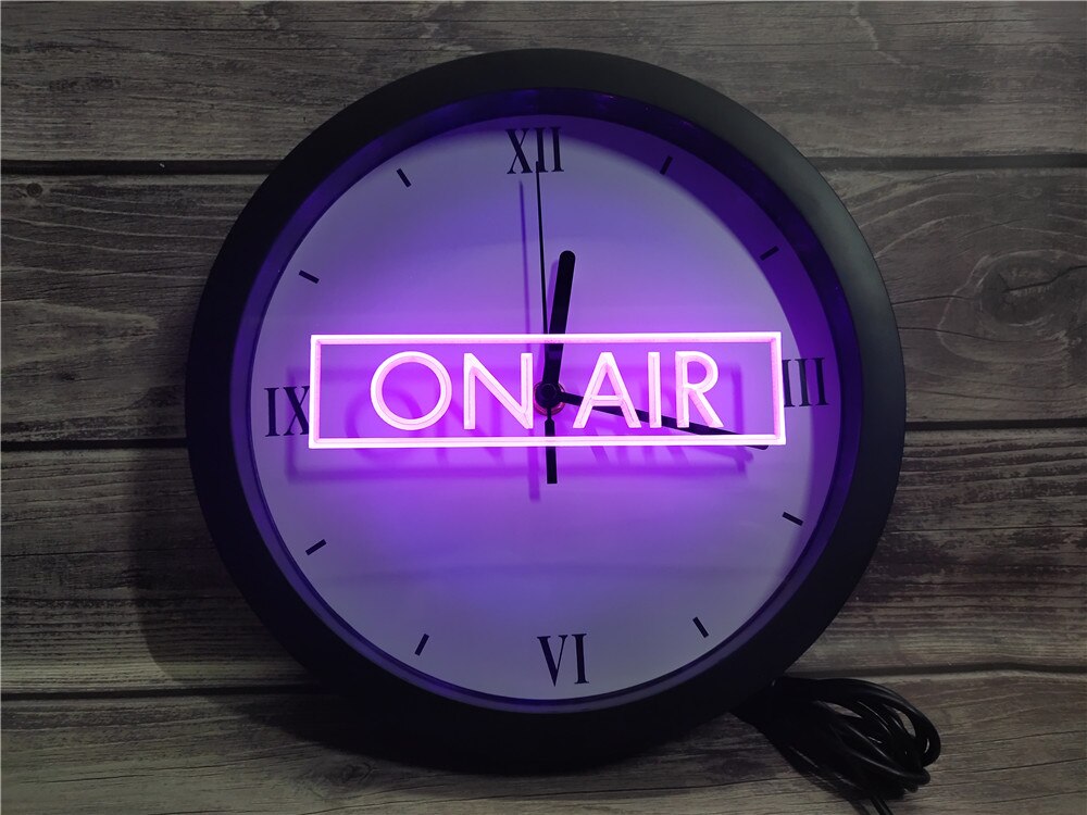 0B480 On Air Recording Studio APP RGB 5050 LED Neon Light Signs Wall Clock