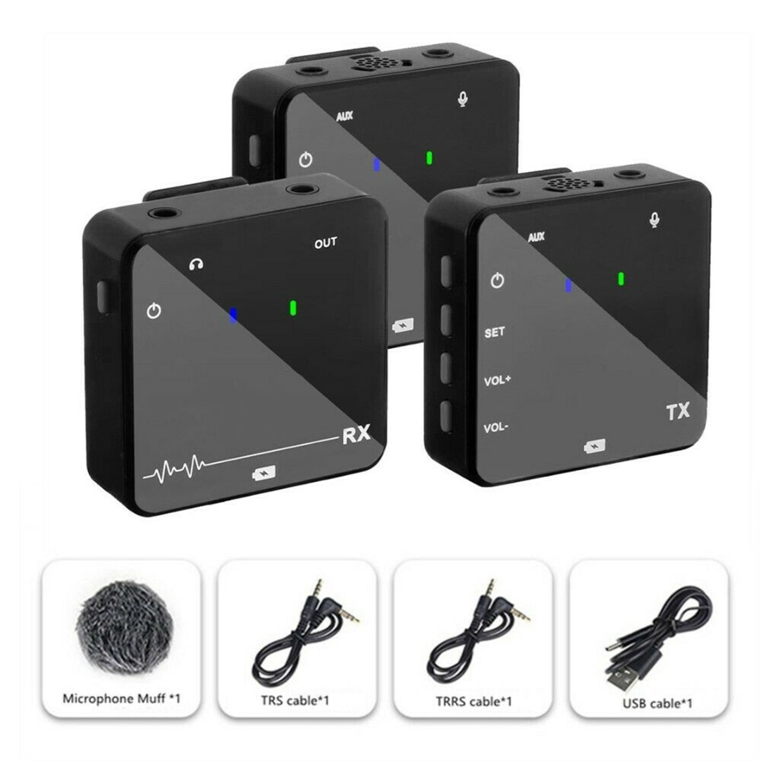 1pc drahtlose live-lavalier-mikrofone mit sender und empfänger, ansteckmikrofon und 3.5mm trs-steckeradapter für videoaufnahmen/gesang/sprachaufnahmen: Dualkanal