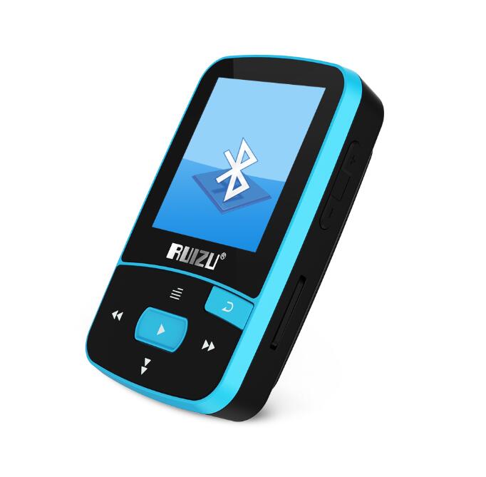 Ruizu X50 Sport mini clip mp3 player with fm tf card slot music player: blue without tf