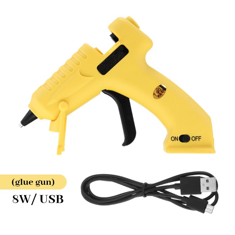 3.7V Draadloze Hotmelt Lijmpistool 8W Usb Oplaadbare Lithium Batterij Draadloze Lijmpistool Met 7Mm Lijm sticks Craft Repair Tool Gun: Glue Gun