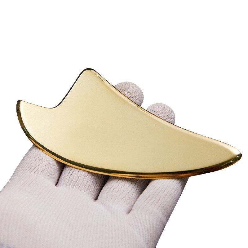 Pure Brass Copper Guasha Board Scraper Neck Body Meridian Scrapping Muscle Relaxing Acupuncture Stimulation Physical Therapy