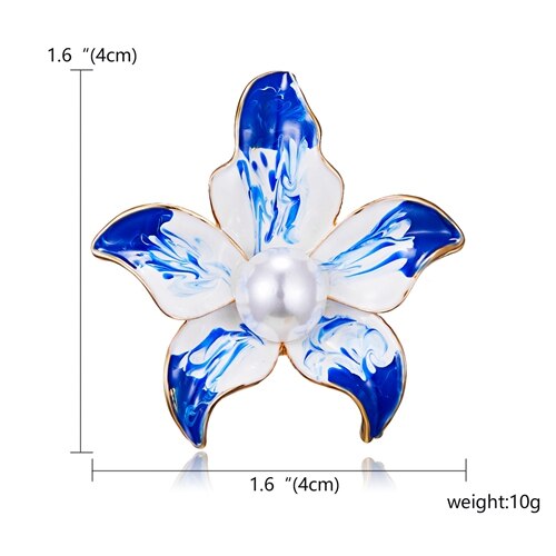 RINHOO Kristall Sonnenblumen Kamelie Blume Blatt Pflanzen Kristall Strass Kragen Brosche Pin für Frauen Männer Kostüm Schmuck: Blue Flower