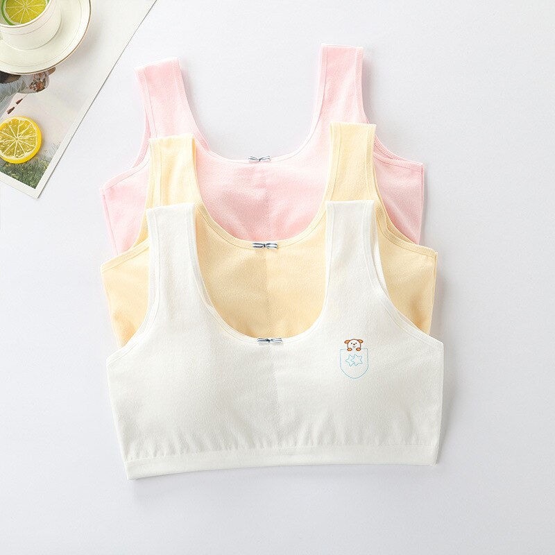 8-16 ans Coton Jeunes Filles Soutien-Gorge Respirant fille Sport Soutien-Gorge Sous-Vêtements Pour Enfants Adolescents Soutiens-gorge Avec Plastron Lingerie Gilet