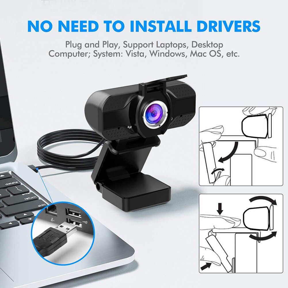 HD Webcam 1080P USB Camera Cam for PC