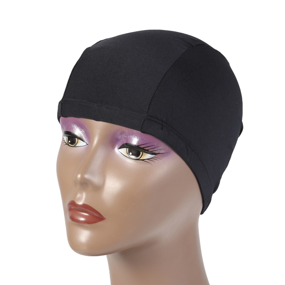 2pcs Stretchable Simple Polyester Swim Caps Unisex Swimming Cap Comfortable Fit Swimming Caps Shower Caps for Adults: Black