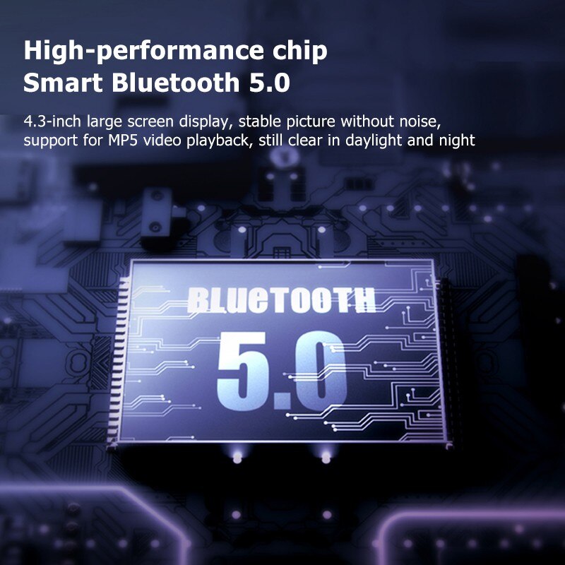 4.3 inch Car FM transmitter MP5 HD Video Player Multimedia Player Bluetooth 5.0 FM Radio with Remote Control Supports FM/USB/AUX