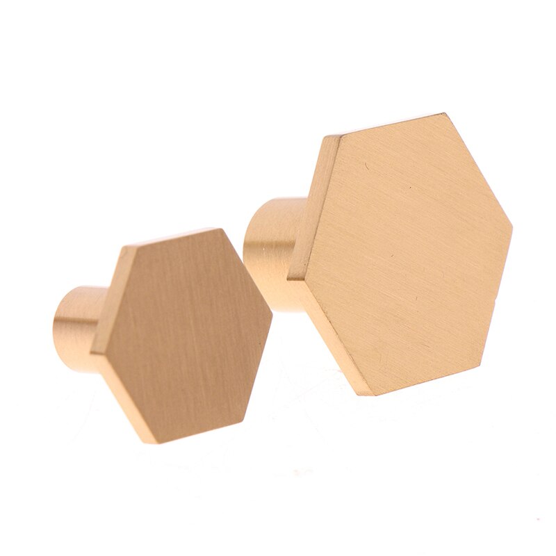 1 Stuks Gold Brass Hexagon Knoppen Kabinet Deurklink Dresser Lade Trekt Home Keuken Meubels Hardware Knoppen Kast