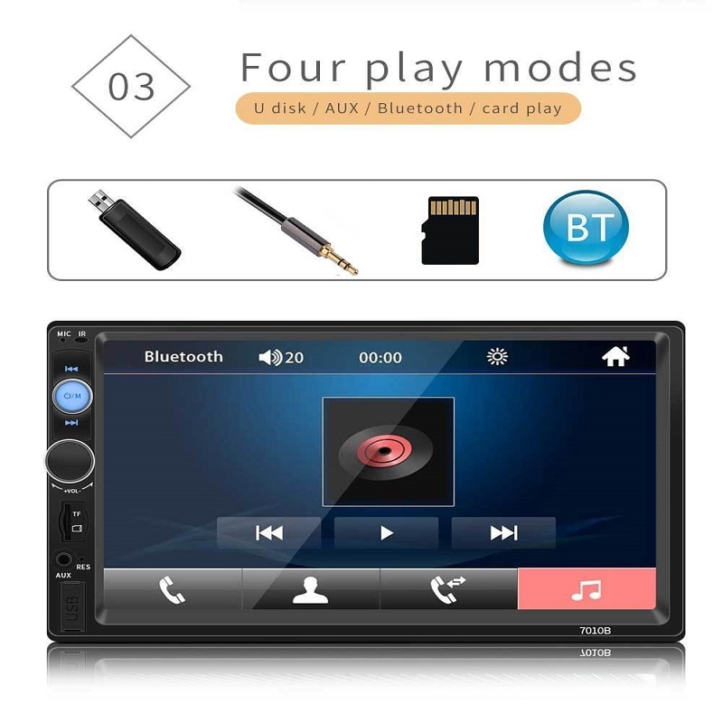 Car MP5 Player 7 Inch Touch Screen MP5 Bluetooth Mirror USB Car Digital Multimedia Player Rear View Camera 7010B Standard