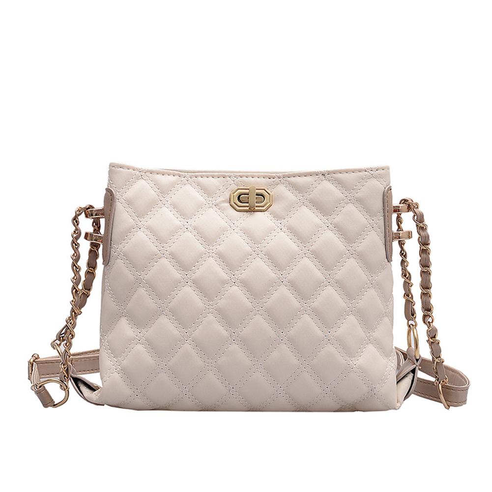 2020 borse a tracolla con motivo reticolare di nuovo Design elegante borsa a tracolla femminile in pelle Pu borsa a tracolla elegante da donna: WHITE