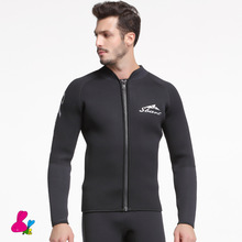 Mannen Wetsuit Jassen 3Mm Neopreen Lange Mouwen Jumpsuit Scuba Dive Nat Pak Top Winter Zwemmen Warm Surf Upstream