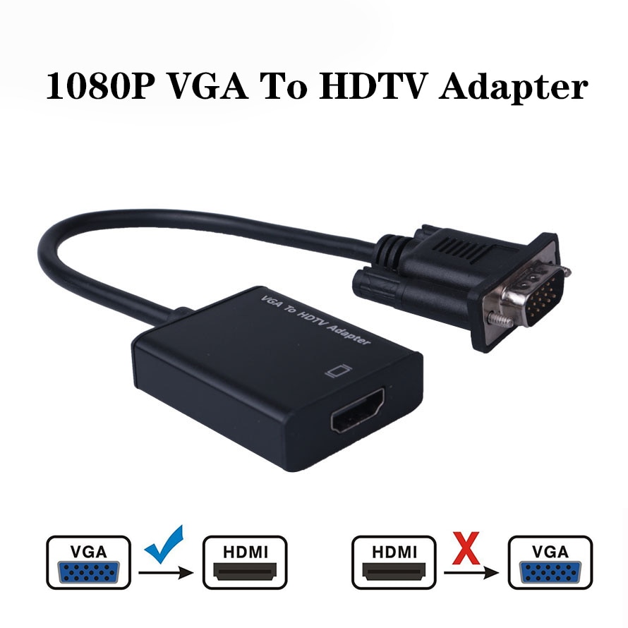 1080P Vga Male Naar Hdmi Female Converter Adapter Kabel Voor Laptop Destop Naar Tv Projector Monitor Met Audio Usb kabel