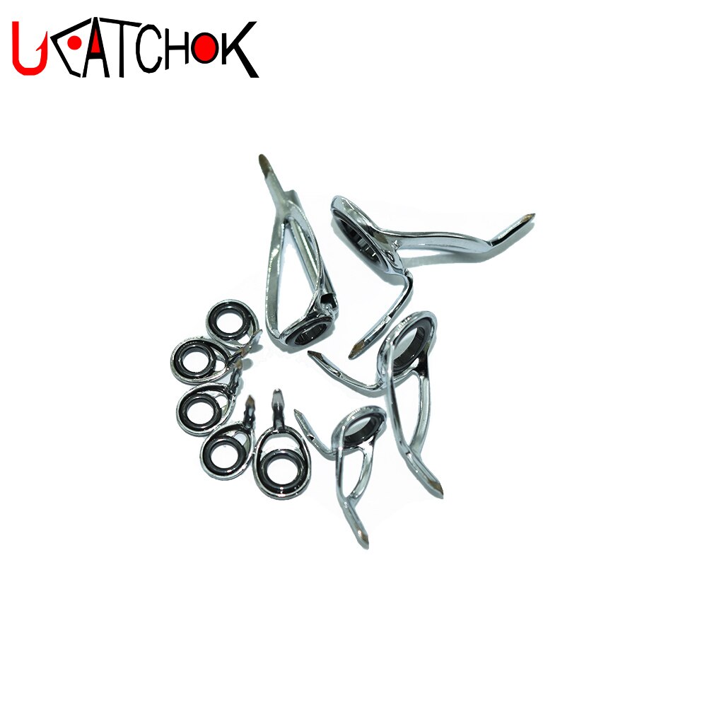 9pcs/Kit Baitcasting Rod SiC Ring stainless steel guide ring DIY rod guide ring accessory building component accessory